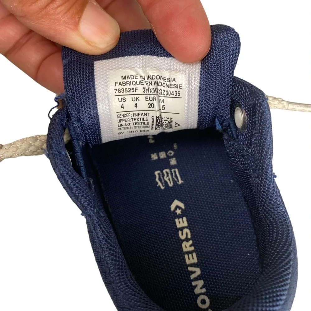 Converse All Star‎ Infant Sneakers Shoes Toddler Blue Lace Up Casual Size 4